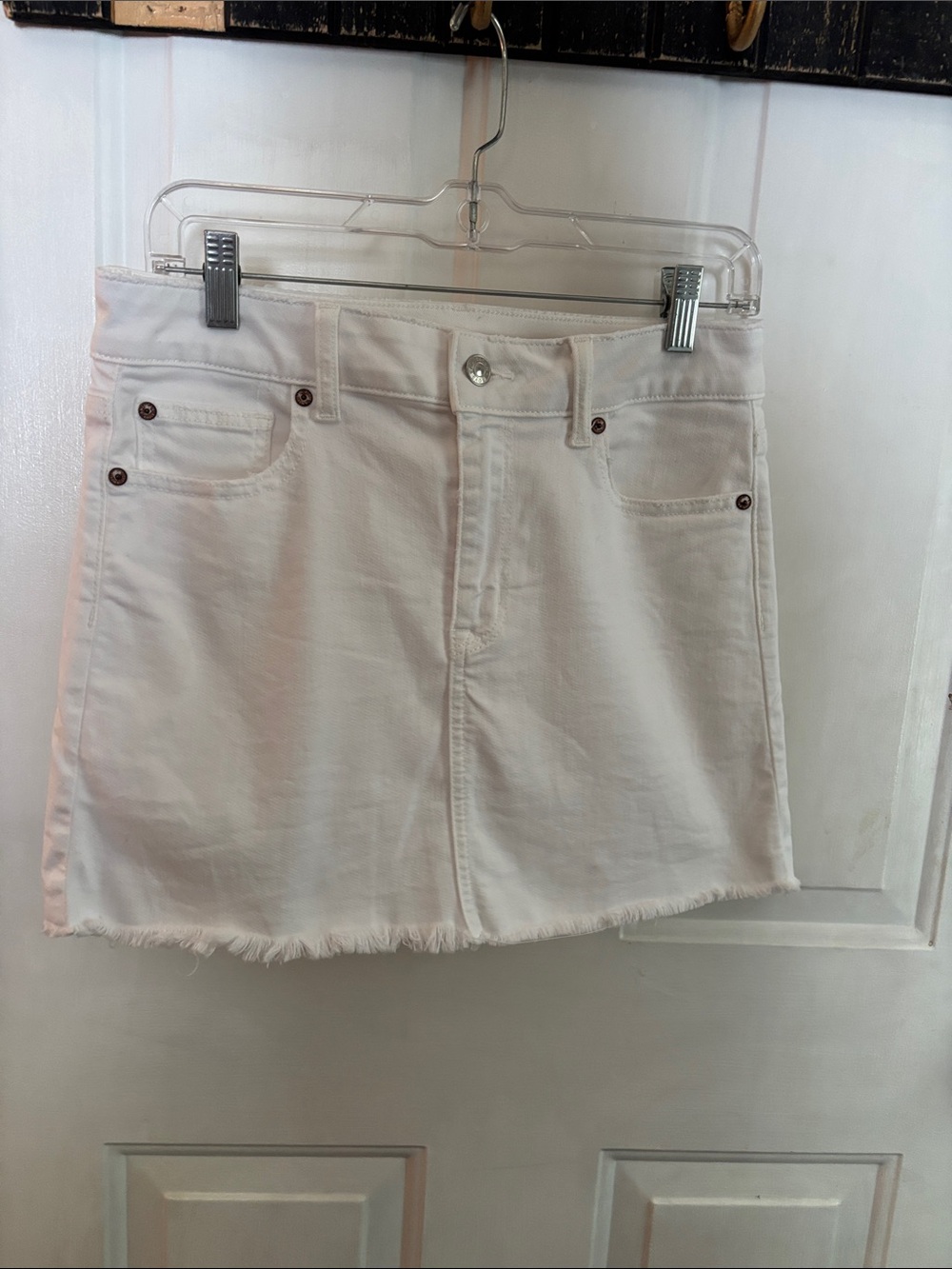 American Eagle Outfitters White Denim Mini Skirt